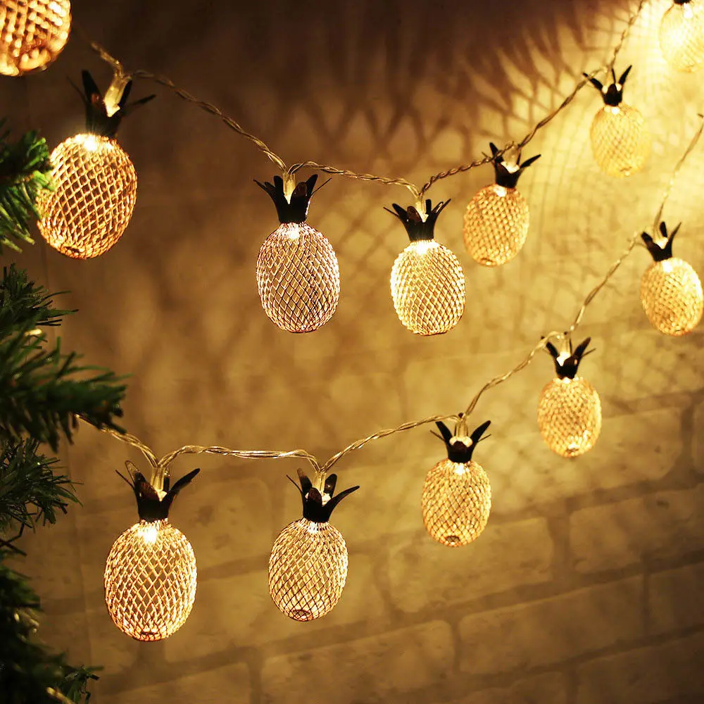 1.5/3M LED Pineapple String Light Ananas Fairy Light Home Bedroom Garden Christmas Wedding Party Decor Light Battery Operate