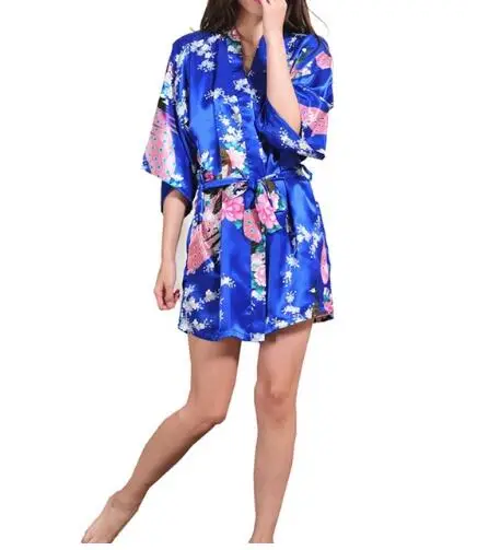 

Short Kimono Robe Night Robe Bath Robe Fashion Dressing Gown For Women Women's Robe Floral Bathrobe