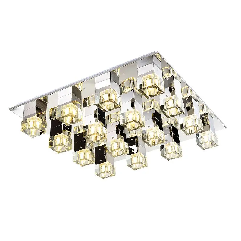 

Luxury Crystal Cube Square Living Room Ceiling Lamp Noble Study Room Ceiling Lights Restaurant Lobby Parlor Ceiling Lamp