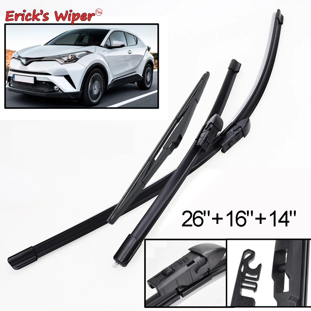 

Erick's Wiper LHD Front & Rear Wiper Blades Set For Toyota C-HR CHR 2016 - 2023 Windshield Windscreen Window Brushes 26"+16"+14"