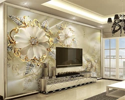 Customized wallpaper European Palace Wind Golden Jewelery Flower TV Wall Background Decorative Wallpaper for walls 3 d