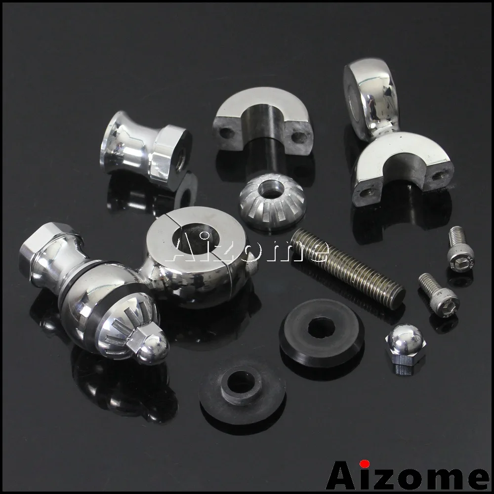 Silver Motorcycle Custom 22mm Handlebar Adapters Clamps For Honda Yamaha Suzuki Kawasaki Spear Spike Style 7/8\