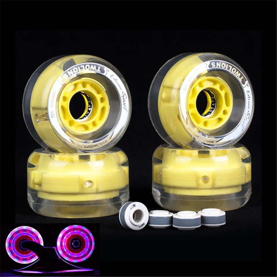 72*44 mét Freeline Giày Trượt Bánh Xe Với Led 82A Chất Lượng Cao Drift Skate Rodas PU LongBoard Ruedas Cao-phục hồi Bánh Xe 4 Cái/bộ K012