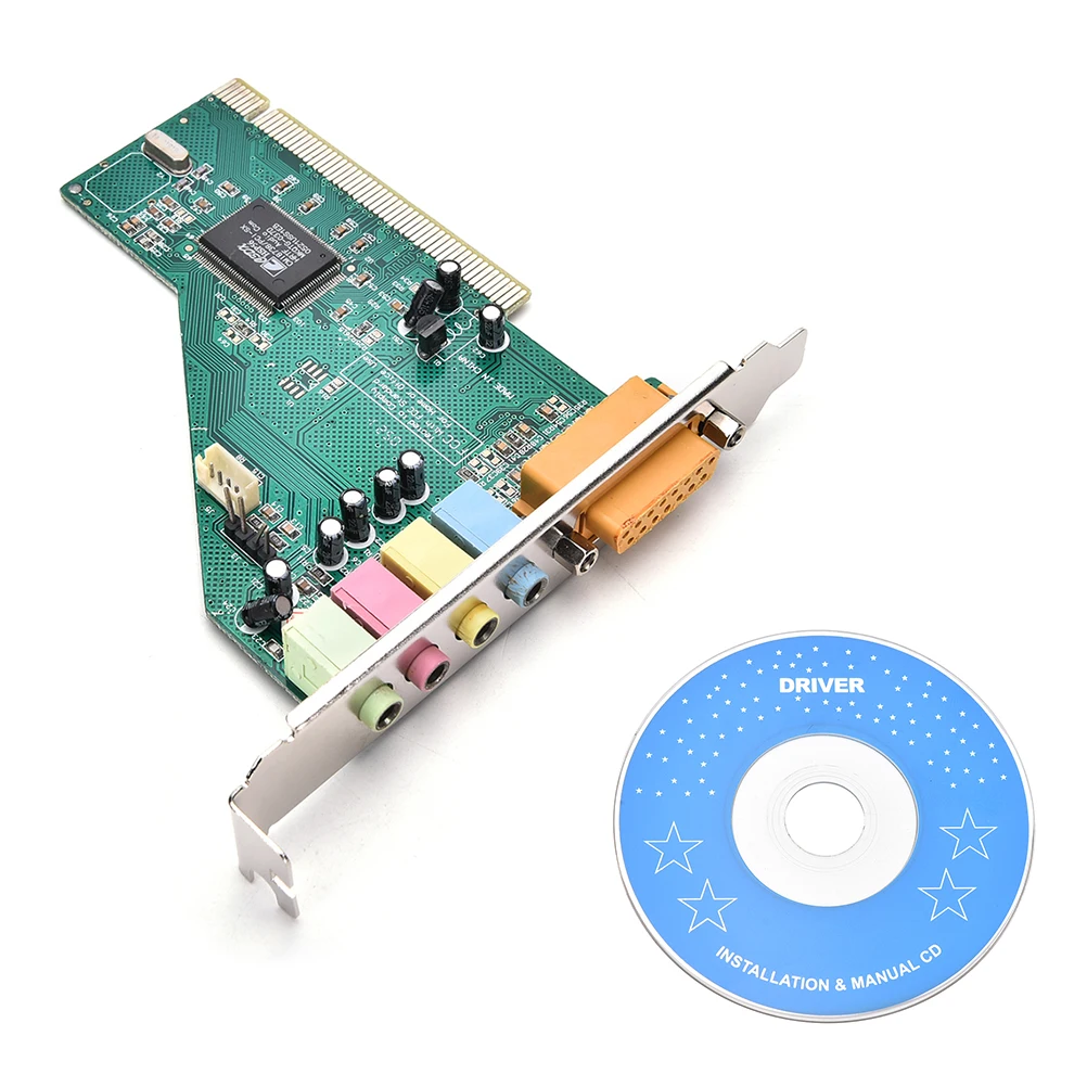 4 Channel 5.1 Surround 3D PC PCI Sound Audio Card w/Game MIDI Port Sound Card For PC Windows XP/7/8/10