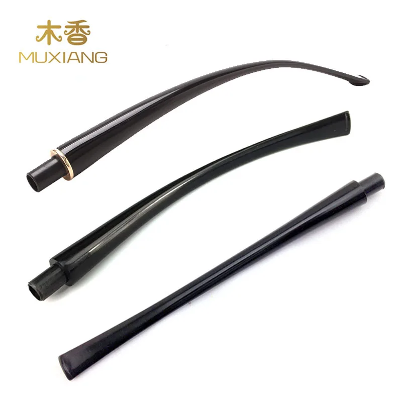 Wholesale 3 Pieces/Batch of Black Acrylic Polished Nozzle 9mm Filter Tip Curved Chimney, 226MM Long Luxury High-end Accessories