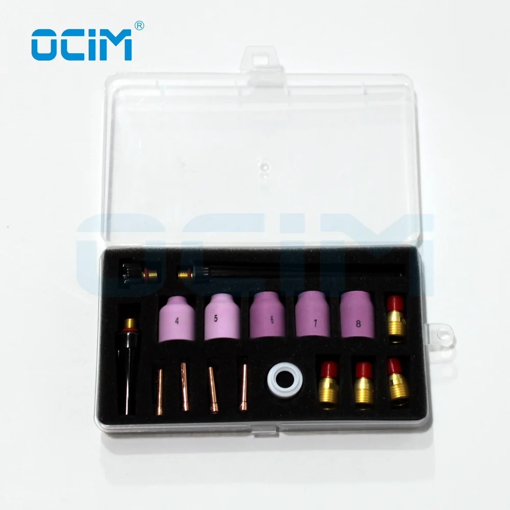 17 PCS  Argon Tig Welding Parts Kit with Plastic Package For WP9 WP20 Tig  Torch