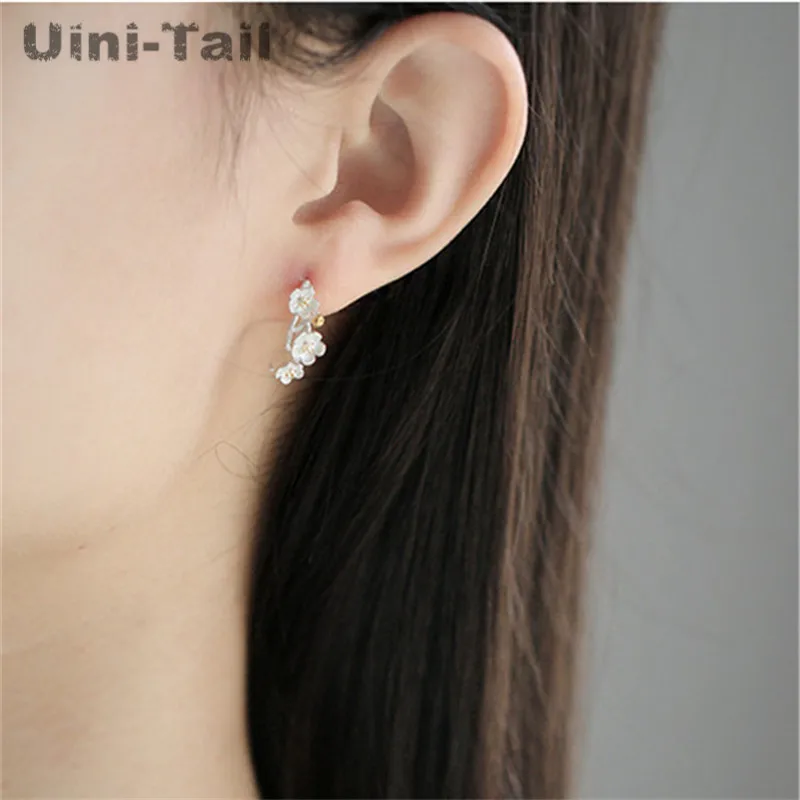 Uini-Tail classic hot 925 Tibetan silver romantic cherry small fresh temperament earrings fashion high quality jewelry  ED156