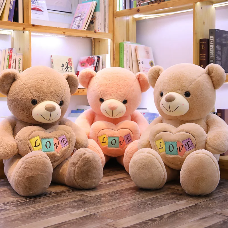 High Quality 100CM Large I LOVE YOU Teddy Bear Stuffed Animals Bear Plush Toys Love Teddy Bear Doll Lovers Birthday Girl Gift