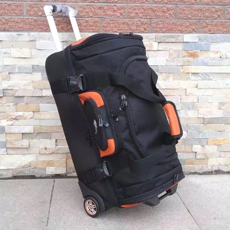 Imagem -02 - Grande Capacidade Rolando Bagagem Bolsa de Viagem Bolsas de Ombro dos Homens Mochila de Futebol para Mulheres Roda Mala 27 32