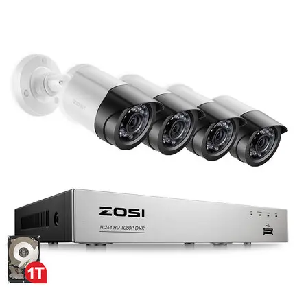 ビデオ監視システム,4個,1080p,hdmi p2p,tvi,2000Tvl,2.0mp ipカメラ,ホームセキュリティキット,cctv,hddなし