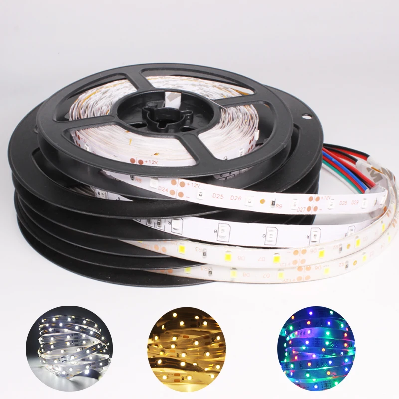 

DC 12V RGB 5M Waterproof led strip 2835 red blue green yellow 1-5M 60LED/M Flexible Ribbon RGB Stripe 1M 2M 3M 4M 5M tape