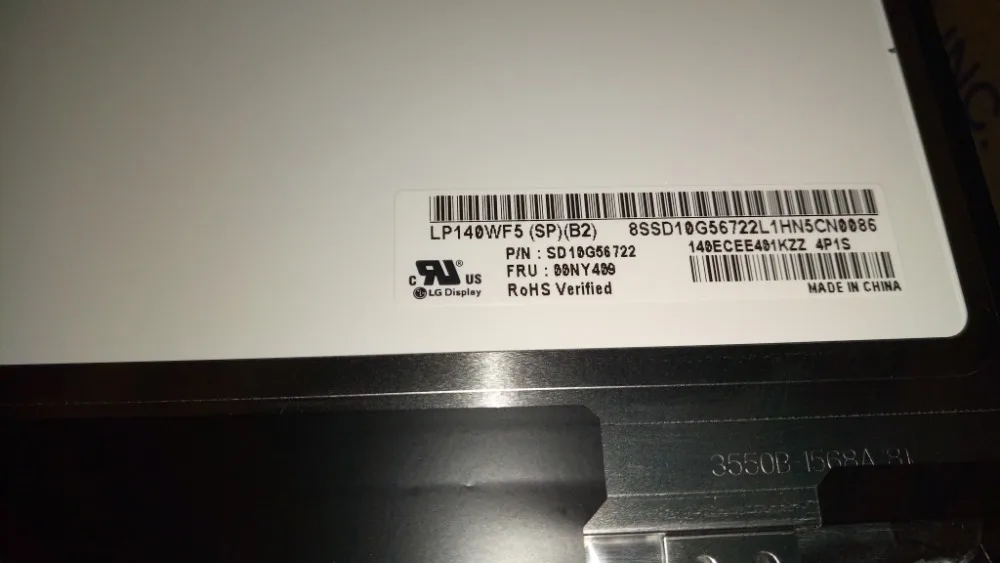 Imagem -03 - Original para Lenovo Thinkpad T460 T460s 40pin Fhd Toque Ips Display Led Lcd Tela 00ny409 Lp140wf5 Spb2 para Toque 00ny415