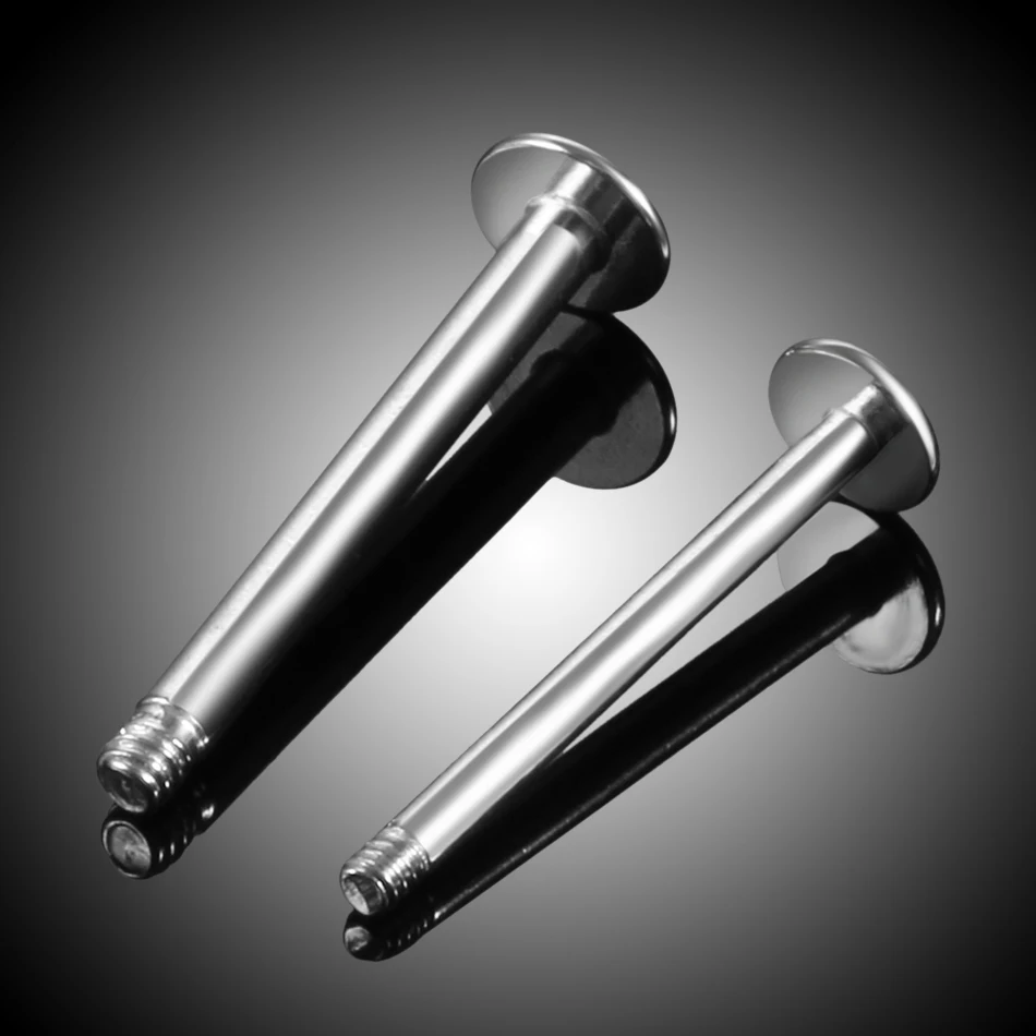 100pcs/lot Steel 14G 16G Steel Labret Ring Bar End Earring Studs Lip Piercings Tragus - Post Only No Ends in Gauges Body Jewelry