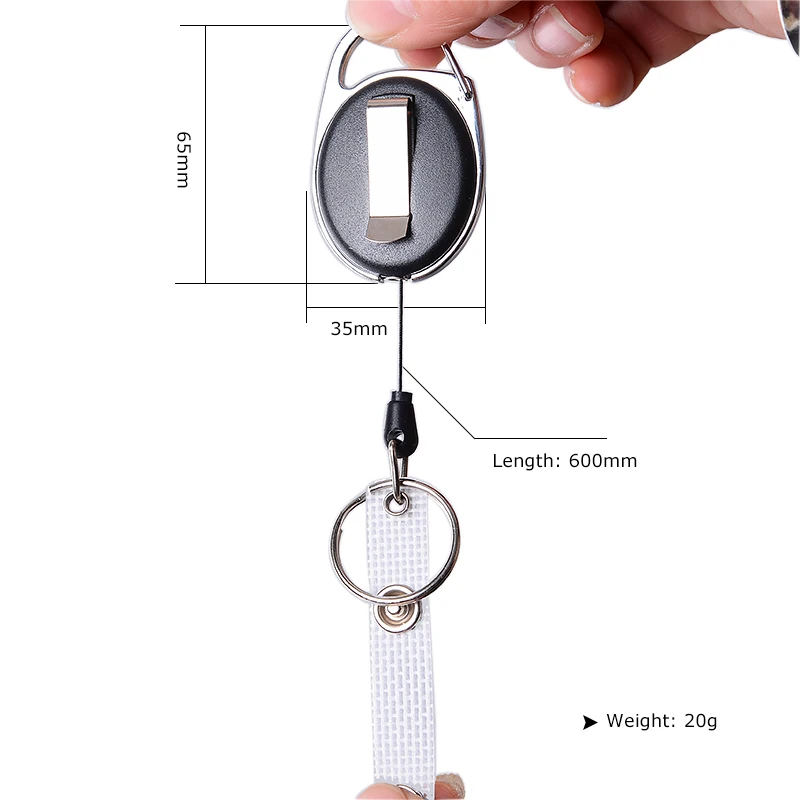 Plastic Retractable Key Reel Recoil Pull Key Chain Ring Ski Pass Tag ID Card Badge Holder With Belt Clip Outdoor Tool Split