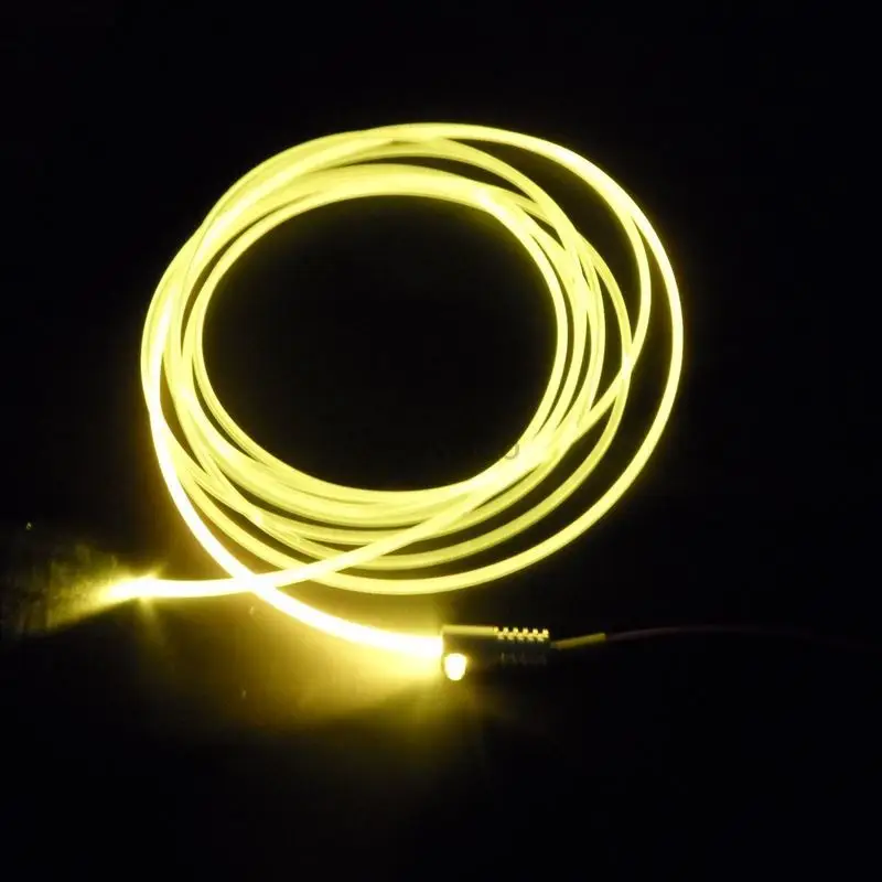 Iluminador de fibra óptica de tamaño pequeño con 3mm de diámetro, iluminador lateral promocional, núcleo sólido, plástico PMMA, entrada DC12V, 2W