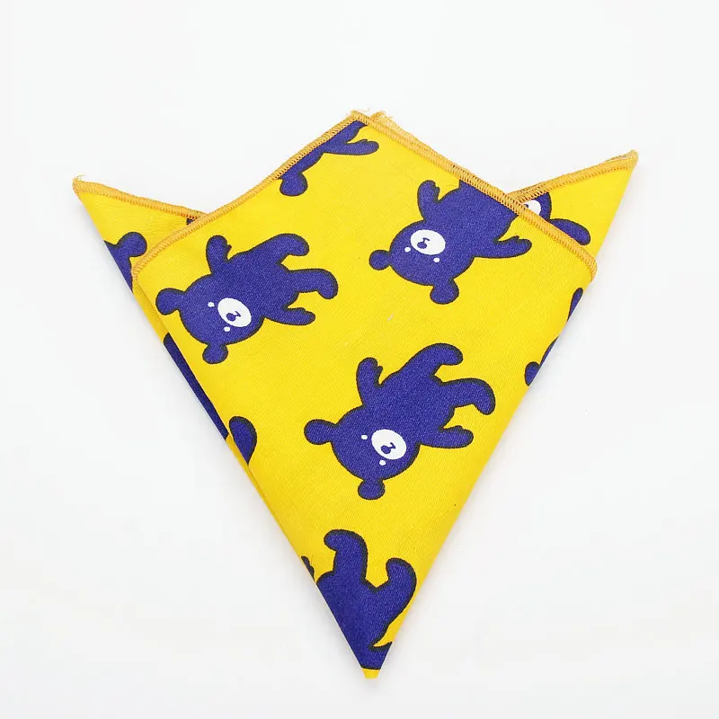 25*25 cm Merk Nieuwe mannen 100% Katoen Dieren Zakdoek Voor Man Vis Beer Print Pocket Plein Borst handdoek Suits Zakdoeken