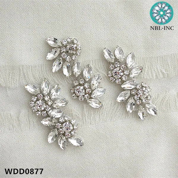 

(100PCS )Wholesale bridal beaded sewing crystal rhinestone applique iron on for wedding dress WDD0877