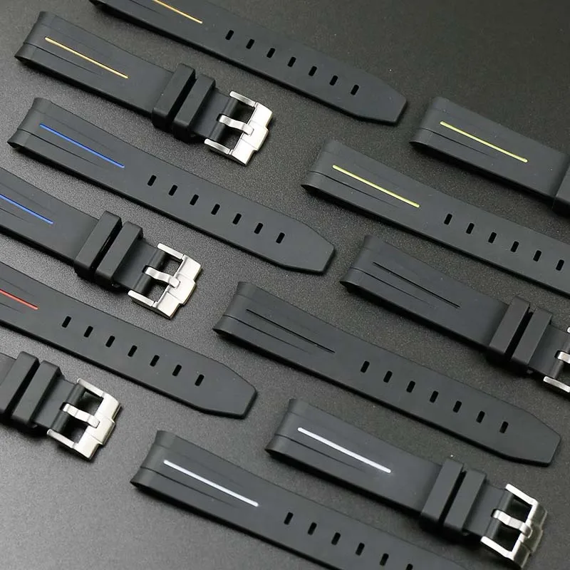 

Pin buckle 20mm21mm rubber strap men's watch accessories for Rolex water ghost GMT sports silicone strap female watch bands