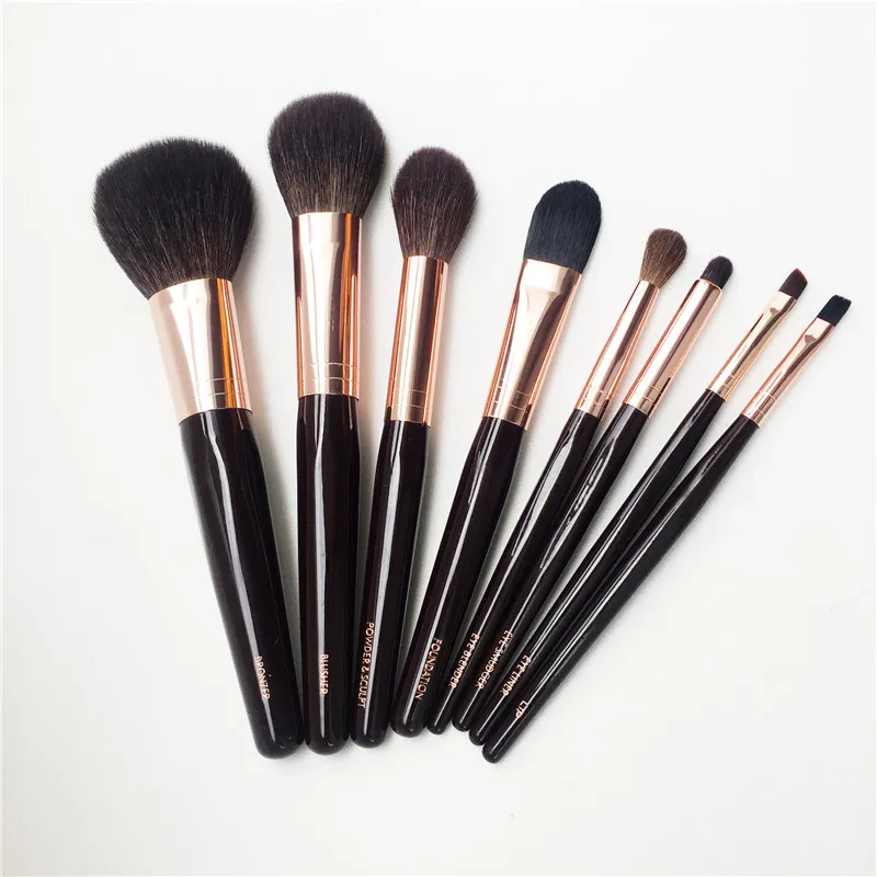 CT 8-Brushes Makeup Set - Bronzer Blusher Foundation Powder&Sculpt Eye Smudge Blender Lip Liner Beauty Makeup Tools