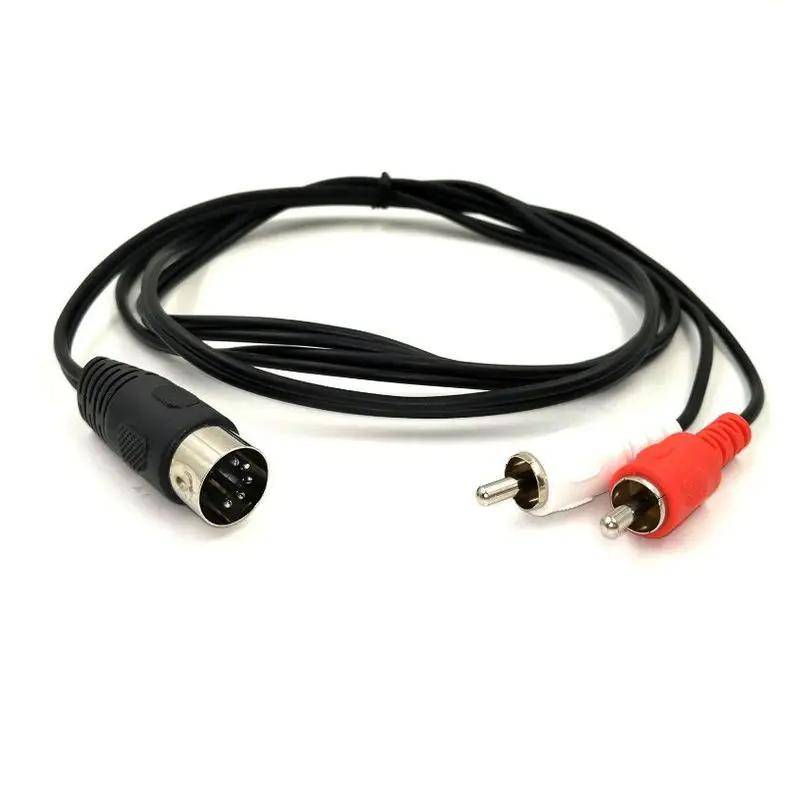 Great-Q  5pcs  5pin 5P DIN to 2 RCA Male Adapter Cable Audio Video AV Cables for Electrophonic Bang , Quad Stereo Systems