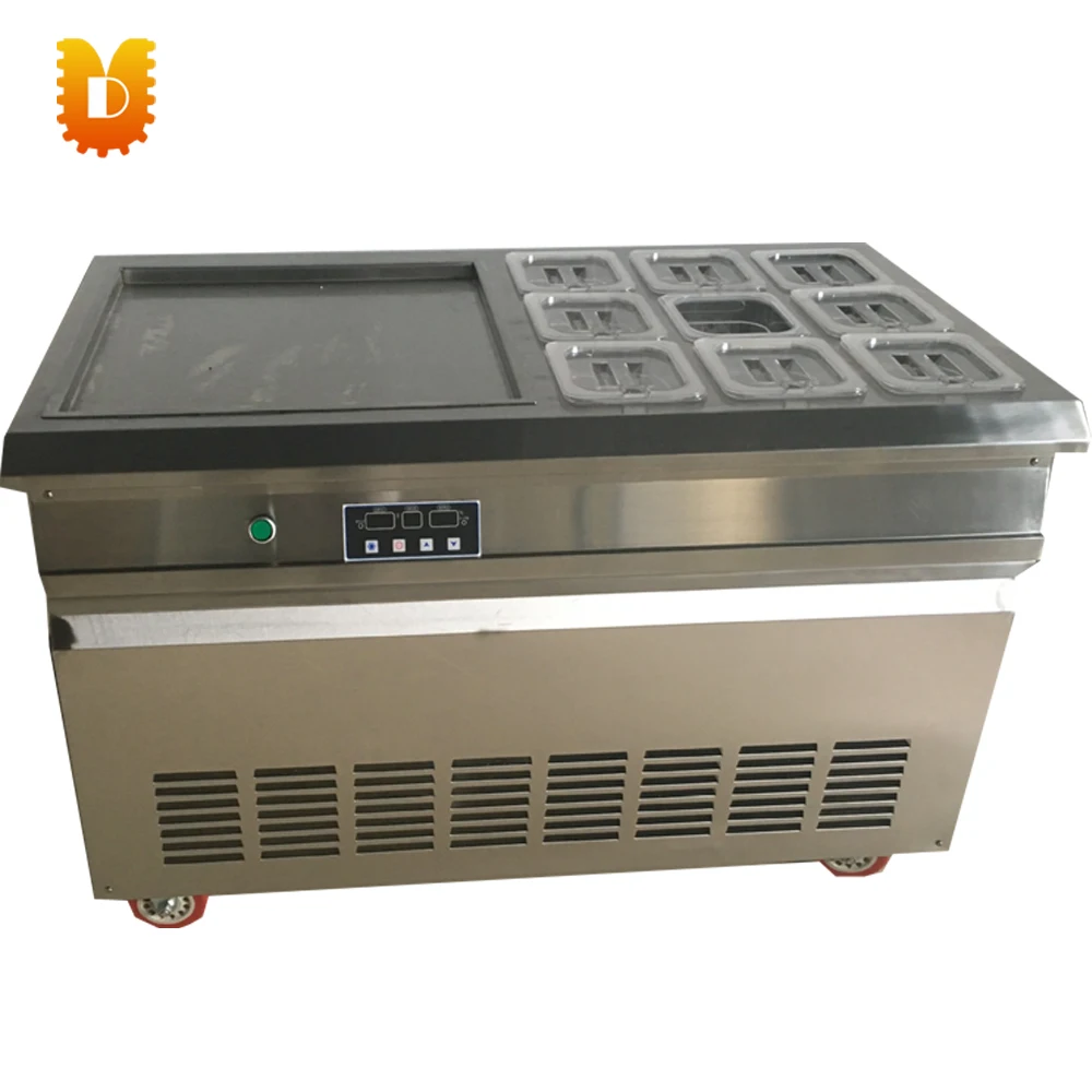 

intelligent single pan ice cream roll making machine ice frying machine with 9 bottles