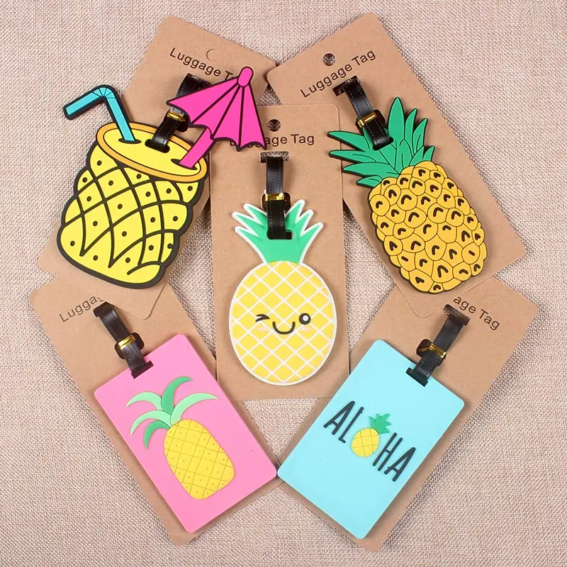 

Pineapple Travel Accessories Creative Luggage Tag Silica Gel Suitcase ID Address Holder Baggage Boarding Tags Portable Label