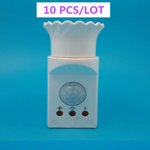 

10 PCS/LOT Saving-energy PIR Induction Motion Sensor IR Infrared Human E27 Plug Socket LED Light Sensor Switch Base Lamp Holder