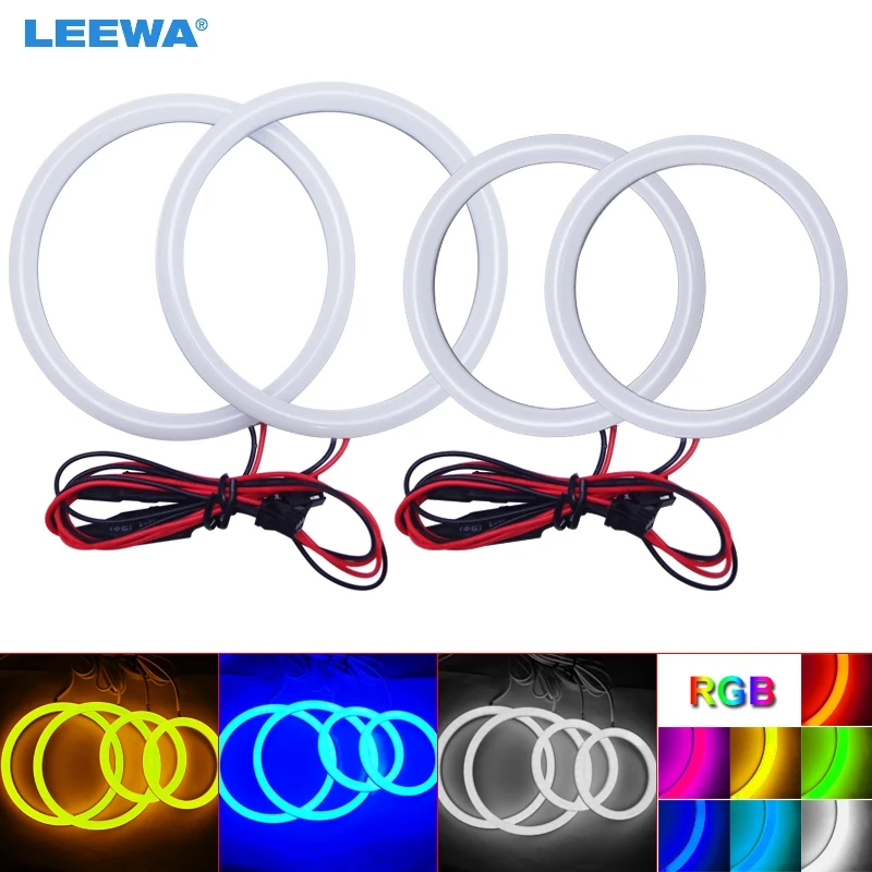 LEEWA 2X90mm 2X106mm Car Auto Halo Rings Cotton Lights SMD LED Angel Eyes for BYD F6 Car Styling White/Blue/Yellow/RGB #CA1244