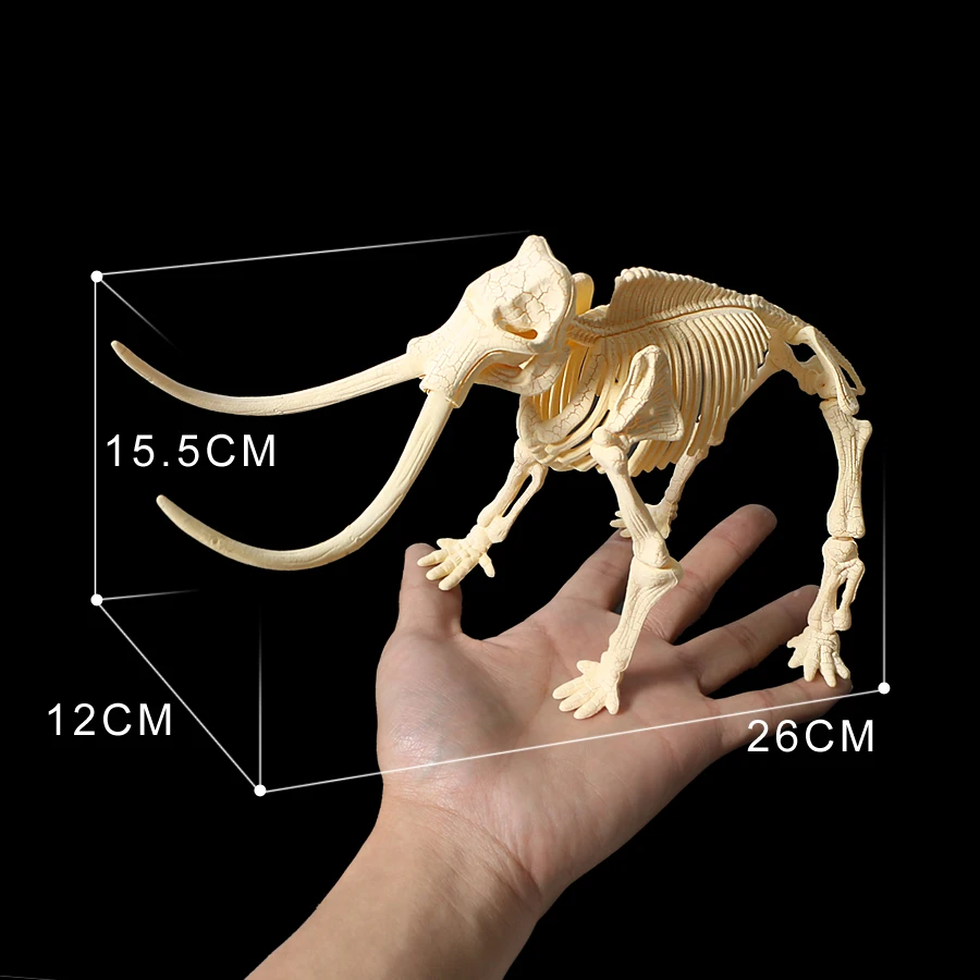 3D Excavation Kits,dinosaur Mammoth,Triceratops,Velociraptor,Stegosaurus skeleton discover assemble Puzzle Model kits sets