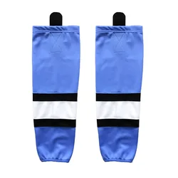 COLDINDOOR 100% Polyester The light blue Ice Hockey Socks Cheap Shin Guards XW006