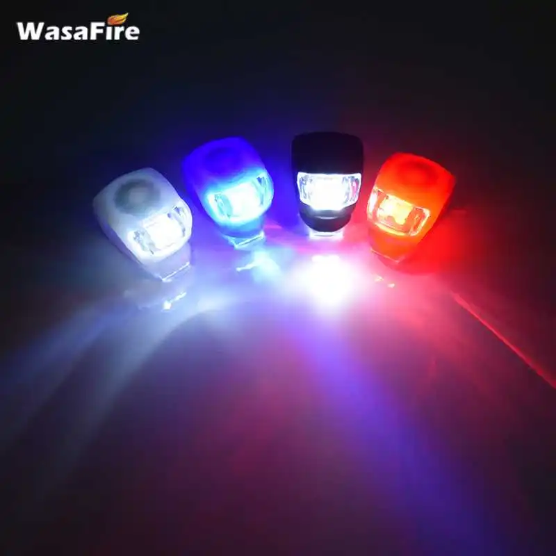 WasaFire New Led Bike Lights Silicone Bicycle Light Head Front Rear Wheel LED Flash Lamp Waterproof Cycling Warning Sport Gift