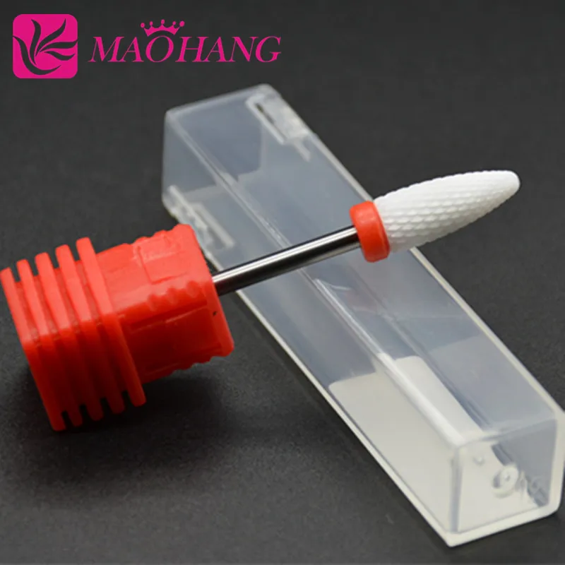 High quality 1pcs Fine Toothing Ceramic Flame bit nail drill Bit nail art salon electric manicure machine drill nail tools