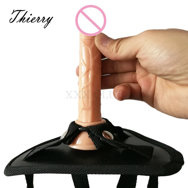 Thierry 2 Pcs Lesbian Strap on mini Dildo Panties Strapon Harness Flexible Dong Realistic Penis Sex Toys for Woman Sex Products