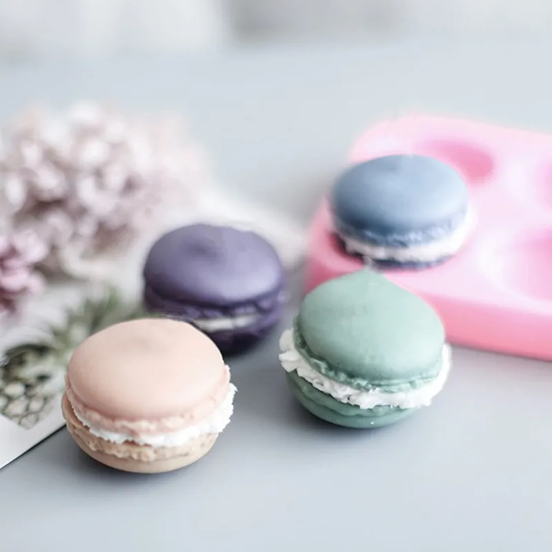 Macaroon Hamburger Soap Mold Fondant Cake Decorating Tools Clay Resin Molds Gumpaste Chocolate Candy Moulds For Soap Making