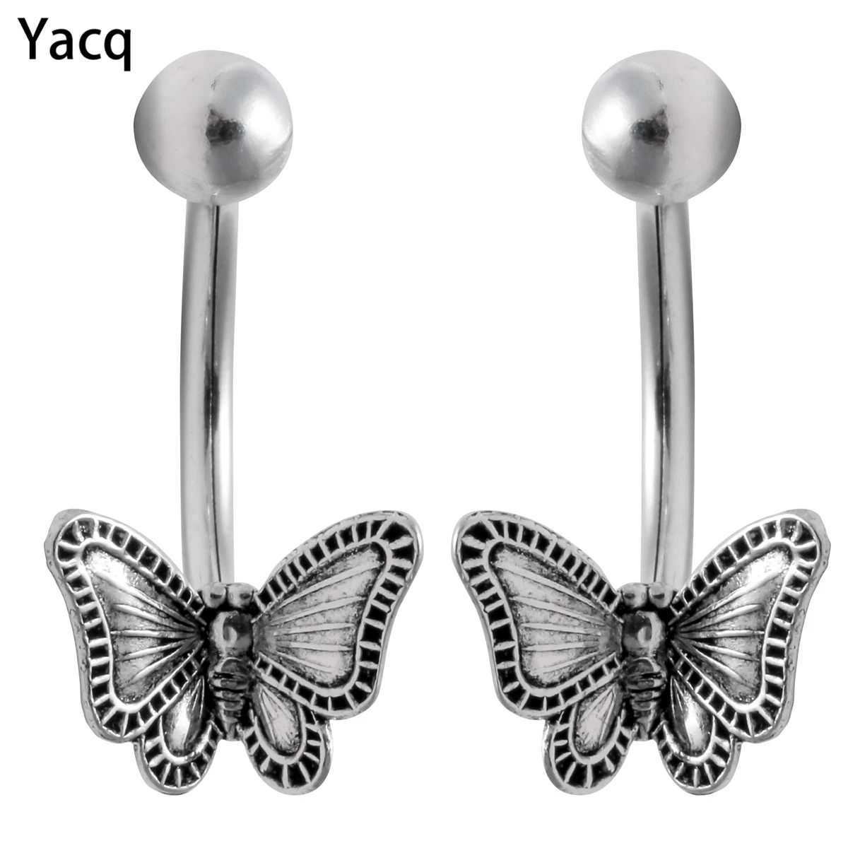 YACQ 925 Sterling Silver Butterfly Back Front Stud Earrings Jewelry Charm Christmas Gifts for Women Girls Dropshipping CE120