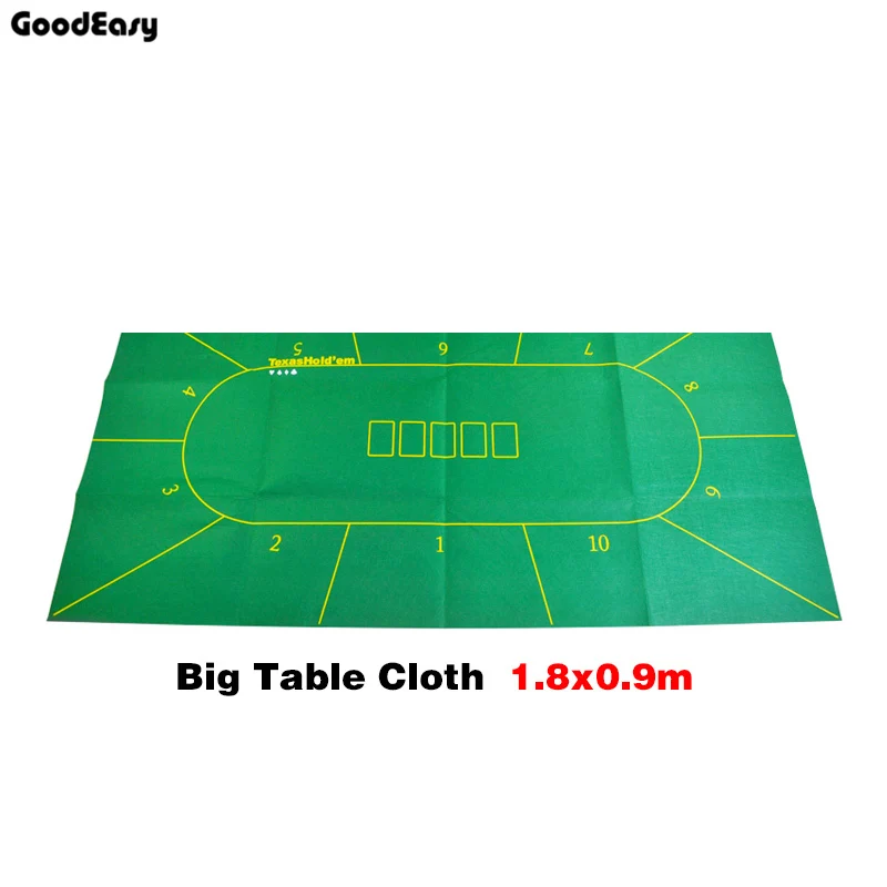 180x90cm 10 Players Poker Felt Layout Texas Hold'em Poker Black Jack Table Cloth Poker Felt Layouts Poker Mat Casino Accessories