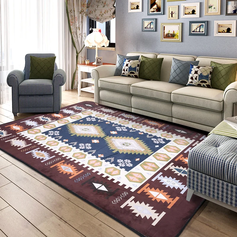 

Mediterranean style Decor Carpets for Living Room Kids Game Carpet Child Bedroom Crawl Rugs Study Rectangular Floor Tapete/Rug