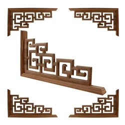 Chinese Style Home Wedding Accessories Furniture Appliques Wood Carving Corner Wooden Decor Frame Wall Door Woodcarving Decal