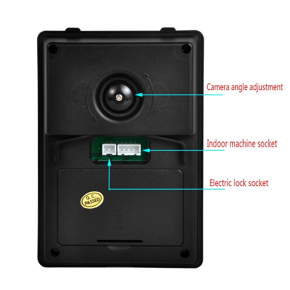 Video Door Bell Security Outdoor Camera With infrared night rainproof Camera angle adjustment sensor 4-core cable