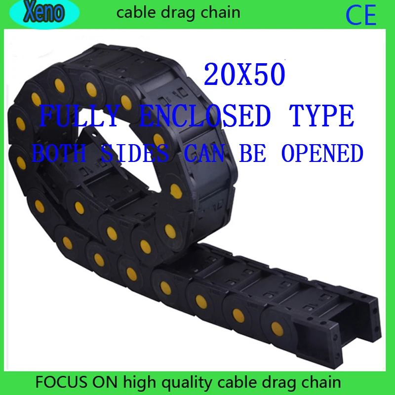 20x50mm 10Meters Fully Enclosed Type Reinforced Nylon Wire Carrier For CNC Route Machine