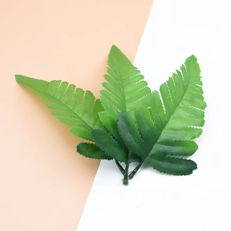 10pcs DIY Decorative Flowers Wreaths Wedding Home Decor Accessories Artificial Plants Silk Leaf Gifts Box Fake Leaves Needlework