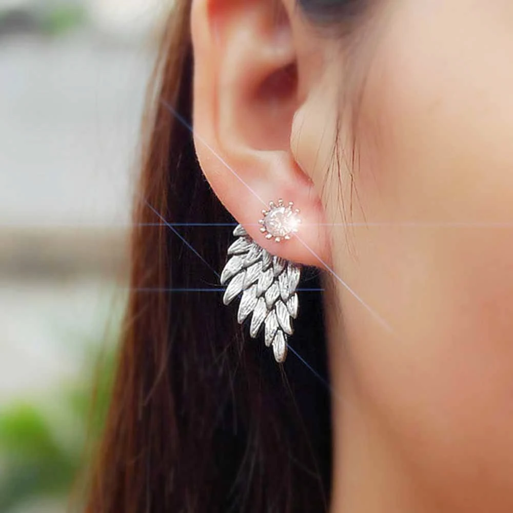 Korean Jewelry Zircon Pearl Heart Crystal Flower Angel Wings Geometry Stud Earrings For Women Statement Ear Jewelry Wholesale