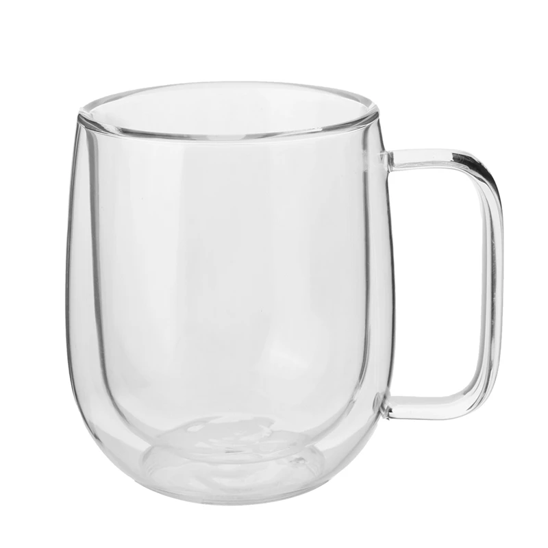 New Arrival! 300ml Handmade Heat Resistance Double Wall Clear Glass Cup Coffee Milk Tea Beer Mug Transparent Drinkware