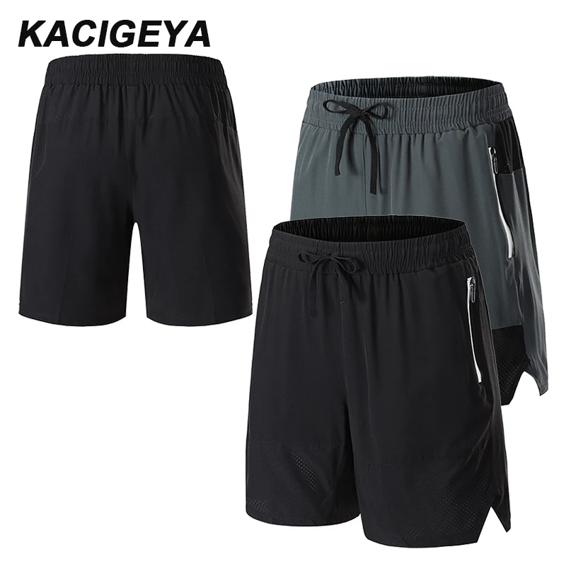 Men Sports Short Home Gym Dry Thin Workout Sweapants Fitness Bermuda Trunks Patchwork Mesh Training Basketball Running Bottoms