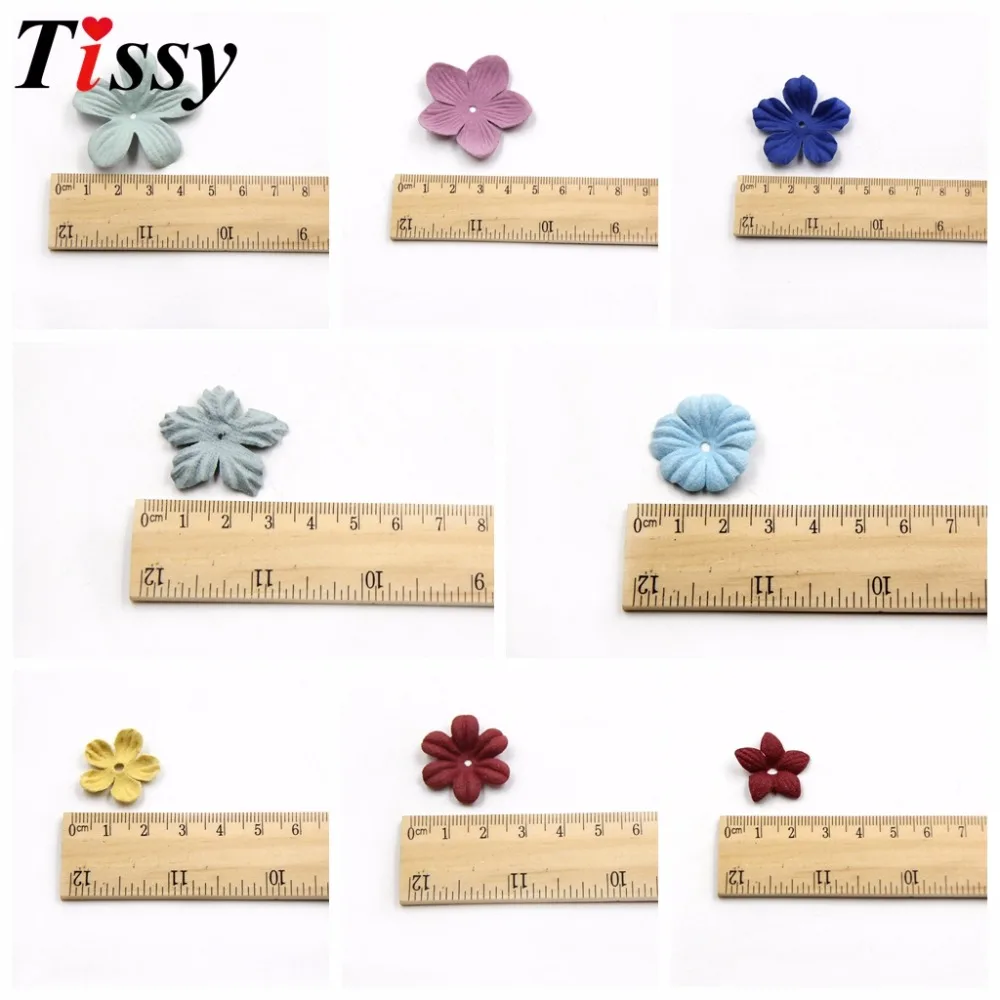 30PCS DIY Small Exquisite Leather Flowers Handmade Artificial Flower Head Wedding Decor Scrapbooking Craft Fake Flower Supplies