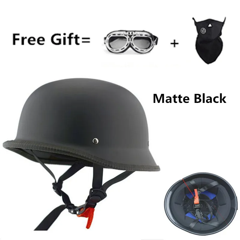 

German Motorcycle WWII Style Half Helmet Chopper Biker Pilot Open Face Moto Motocicleta Capacete Casco Casque Kask Retro Vintage