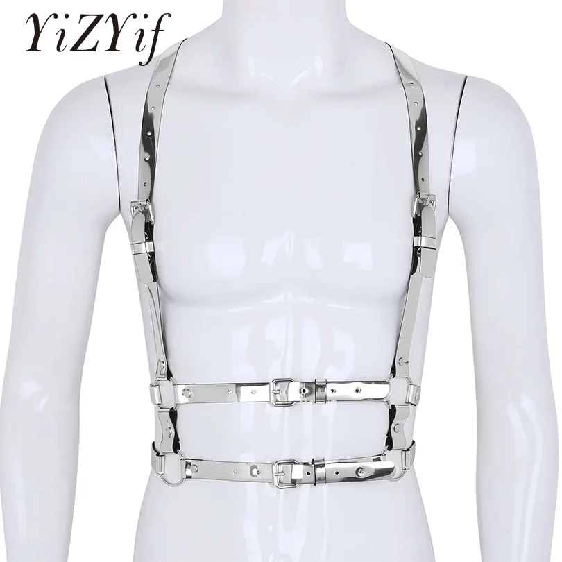 

YiZYiF Bondage Harness Unisex Gothic Punk Waist Belt Harness Fetish Faux Leather Body Waist Belt Bar Club Wears Sexy Belt