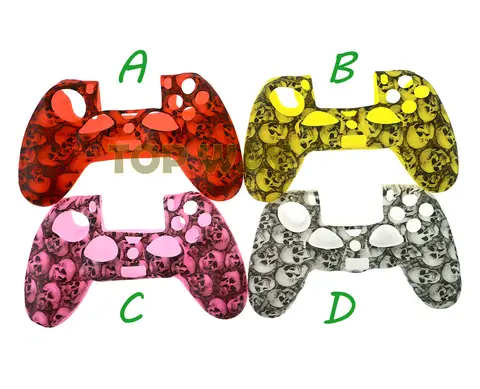 1pcs Skull Silicone Anti-Slip Protective Skin Case skull soft sleeve skin cover for PS4  PS4 Slim PS4 Pro
