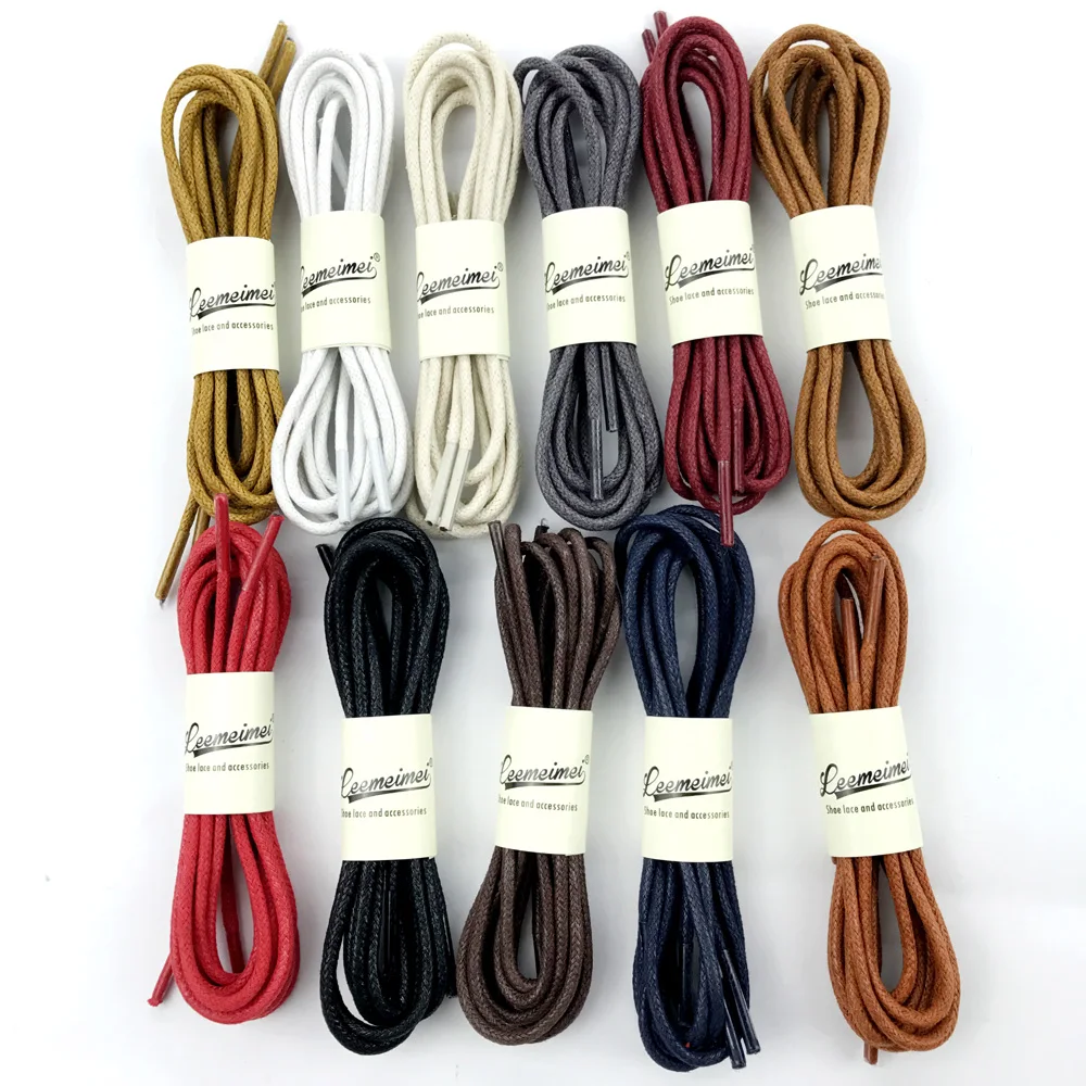 100cm 120cm Fashion Casual Cotton Shoelaces high quality Waxed Round Shoe laces Shoestring Martin Boots Sport Shoes Cord Ropes