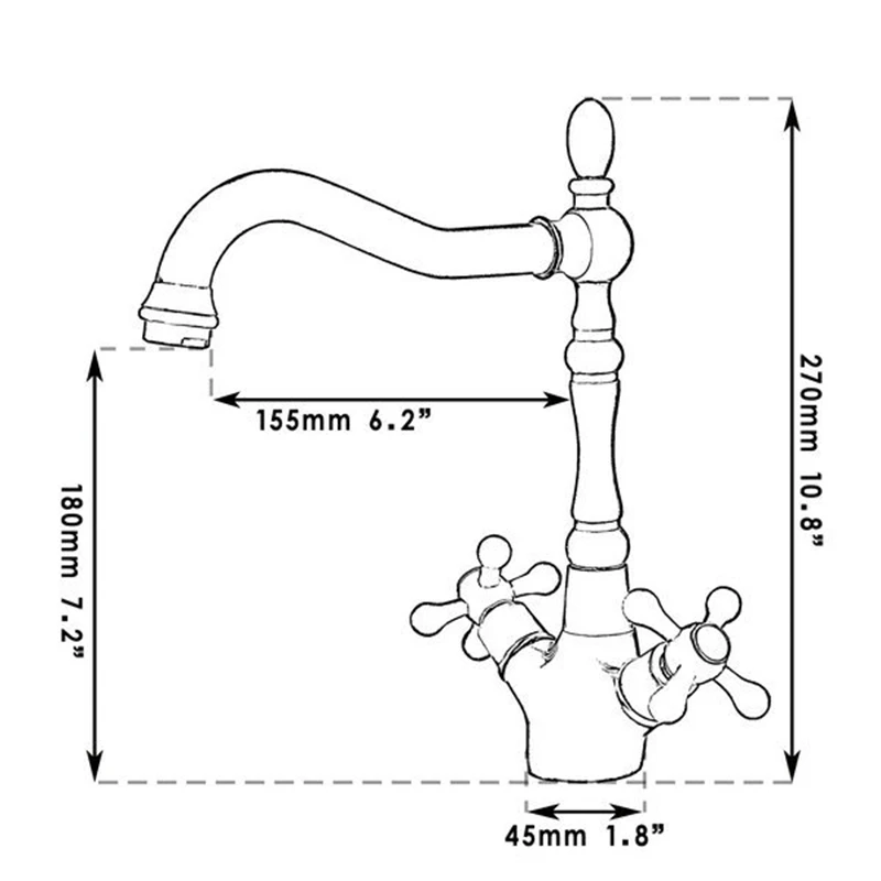 Torayvino Swivel Bath Bacia Torneira Hot And Cold Water Faucet Mixer Two Handles Control Single Hole Basin Faucets Sink taps